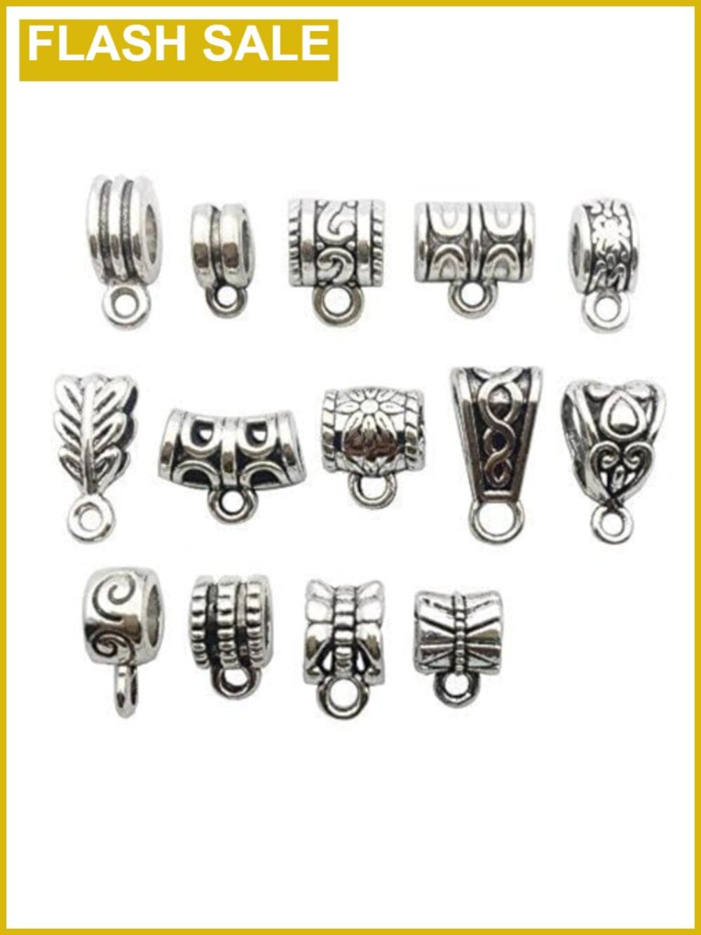 100g Mixed Tibetan Antique Silver Tube Spacer Beads Jewelry Making Charms